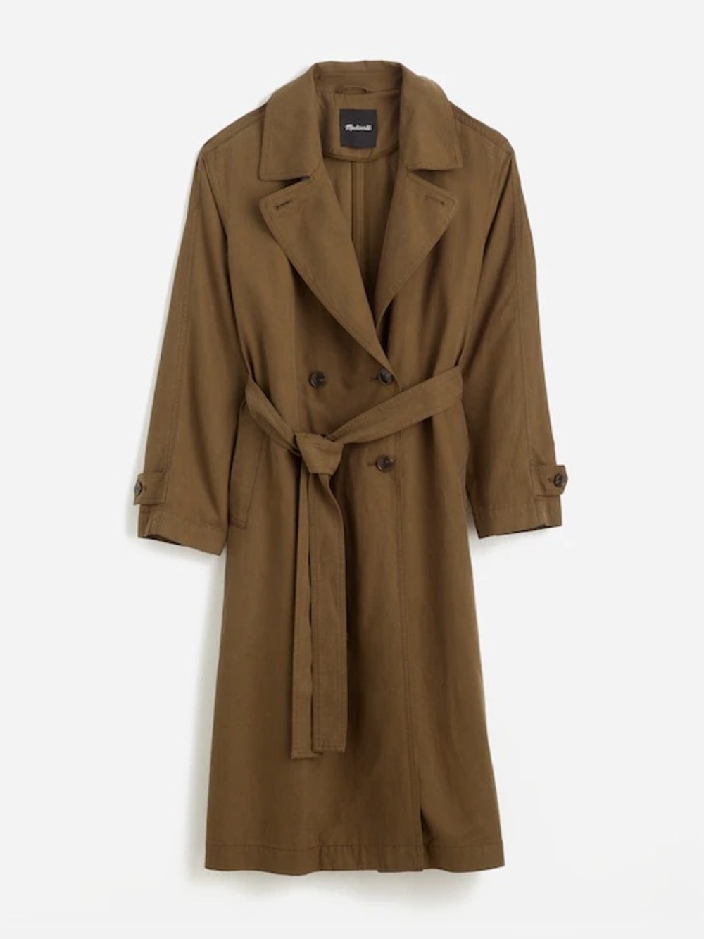 Madewell Belted Trench Coat in Drapey Twill sz XS NWT
